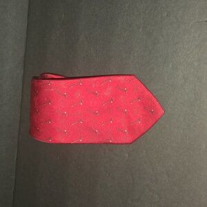 BEAUTIFUL RED GUCCI RED GOLF CLUB & BALL 100% SILK TIE ITALY